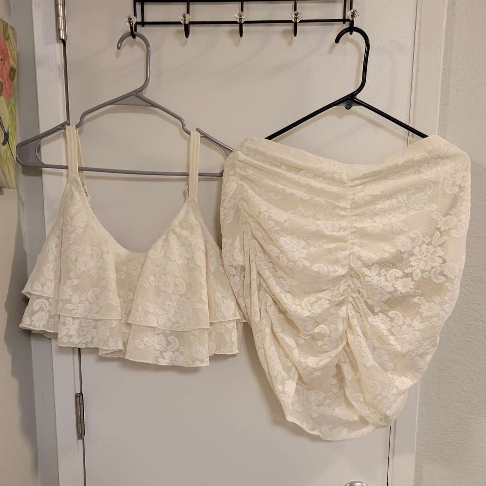 Torrid Off White Two Piece Swim Suit Size 2